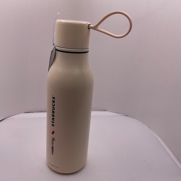 Hello Kitty & Starbucks Cream Insulated Stainless Steel Bottle 16oz With Loop Ha - Picture 2 of 4